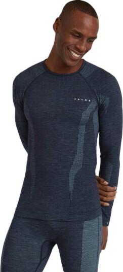 Falke Men's Longsleeve Wool-Tech M, Space Blue