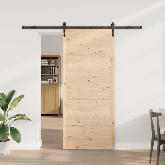 vidaXL Skyvedør Naturlig 100 x 208 cm Heltre furu