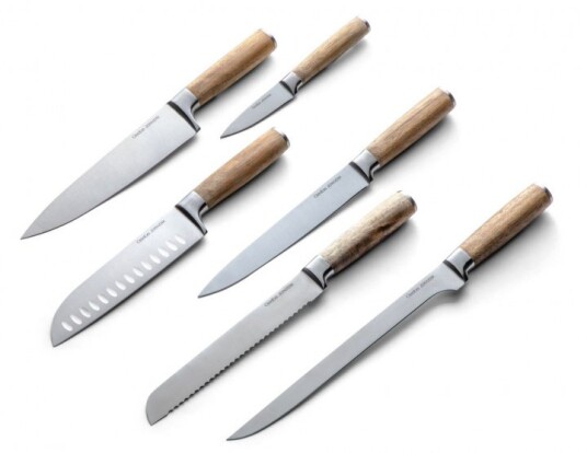 Orrefors Jernverk 6 pakning Kniver Acacia
