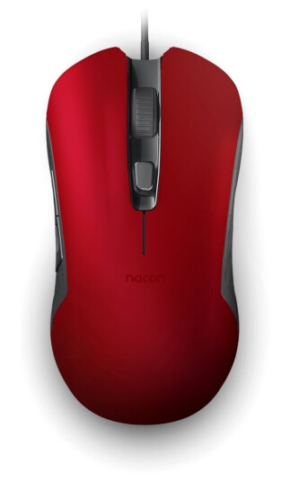 Nacon Gm-110, Ambidekstriøs, Optisk, Usb Type-A, 2400 Dpi, Rød