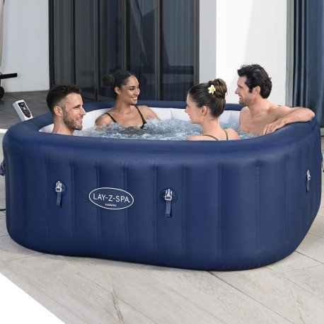Lay-Z-Spa Hawaii 6 Blue 180x180x71cm Oppblåsbart Bestway Lay Z Spa Boblebad