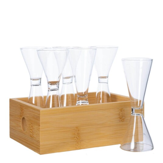 Sagaform Nature snapssett i eske 6 glass 2-4 cl