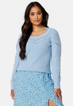 VILA Emmy Sweetheart L/S Knit Top Kentucky blue XL