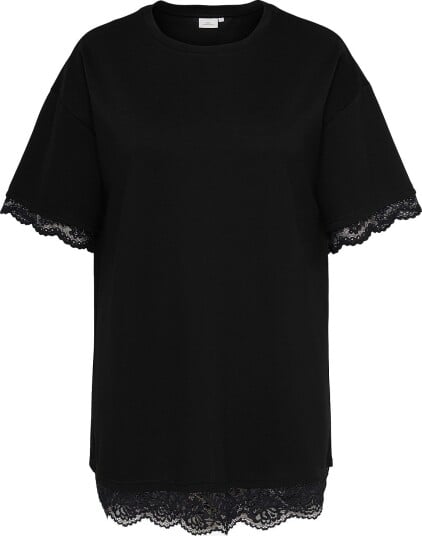 Only Carmakoma   Blondekjole Carlise Lace S/S O Neck Mini Dress   Svart