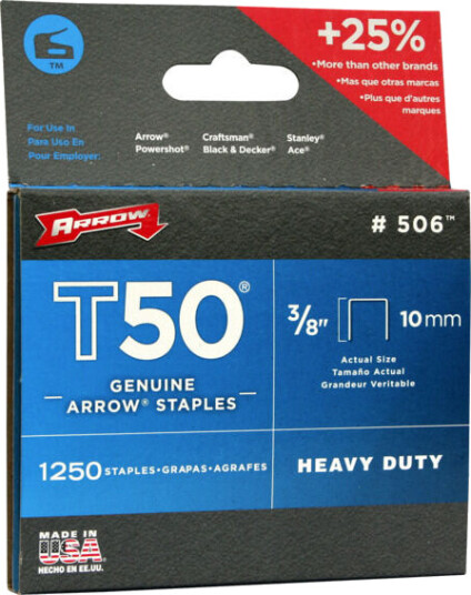 Arrow stifter 10mm T50 3/8" - 88325 Arrow stifter 10mm T50 3/8" - 88325