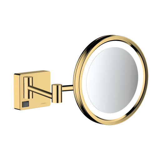 Hansgrohe AddStoris kosmetikkspeil, LED-lys, polert gull-optikk Hansgrohe AddStoris kosmetikkspeil, LED-lys, polert gull-optikk