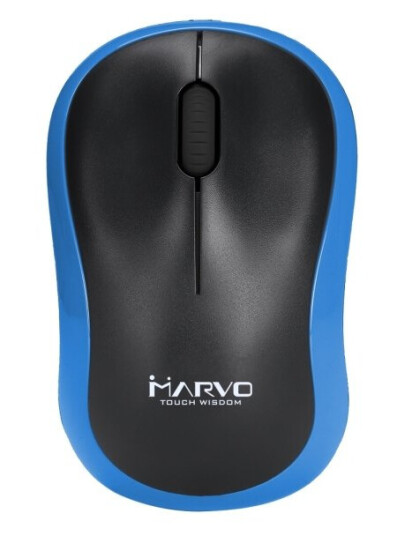 Marvo Dwm100bl, Ambidekstriøs, Optisk, Rf Kabel-Fri, Svart, Blå