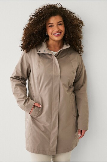 Zizzi Jakke caShelby L/S Coat Brun Zizzi Jakke caShelby L/S Coat Brun