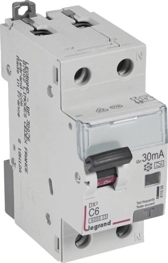 Kombiafbryder Dx3 Automatsikr/Hpfi C 6A 30Ma 1P+N 6/6Ka Type A Kombiafbryder Dx3 Automatsikr/Hpfi C 6A 30Ma 1P+N 6/6Ka Type A