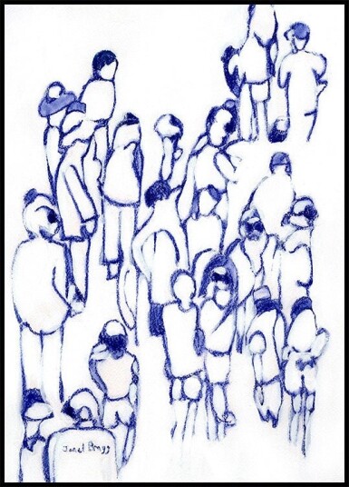 Crowd In Blue Plakat Plakat / 30x40cm
