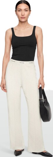 Calvin Klein Jeans Terry Logo Waistband Track Pant Cream M