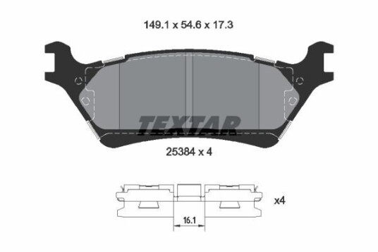 Bremseklosser TEXTAR 2538401 Bremseklosser TEXTAR 2538401