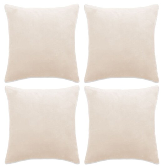 vidaXL Putetrekk 4 stk stoff 40x40 cm offwhite