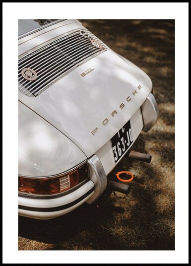 White Porsche 911 Plakat Plakat / 30x40cm