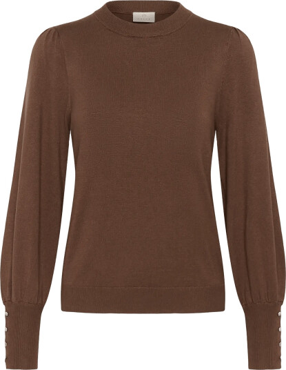 Kaffe Kalizza Round Neck Pullover Buttons Brown S