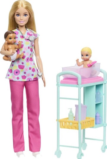 Barbie Careers Baby Doctor Playset With Blonde Fashion Doll 2 Baby Dolls Exam Table & Accessories Pink One Size Barbie Careers Baby Doctor Playset With Blonde Fashion Doll 2 Baby Dolls Exam Table & Accessories Pink One Size