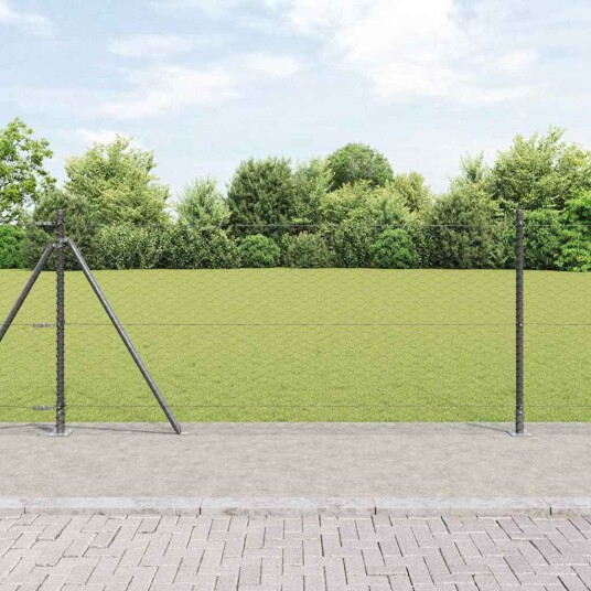 Gjerde med innlegg. Grå 1 x 100 m PVC belagt stål