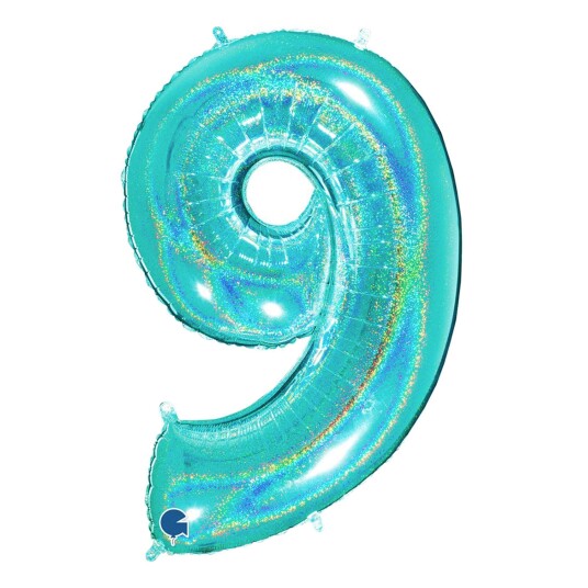 Ballongkungen AB Tallballong Glitter Turkis - Tallet 9