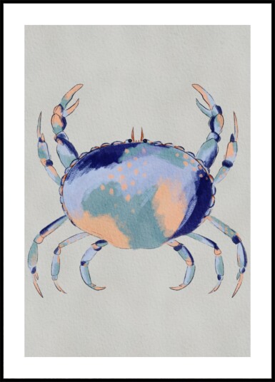 Serene Blue Crab Plakat / 21x30