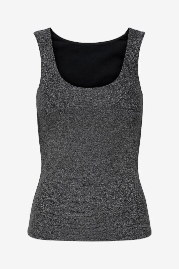 Only Carmakoma Topp caRea Glitter S/l 2 ways Svart