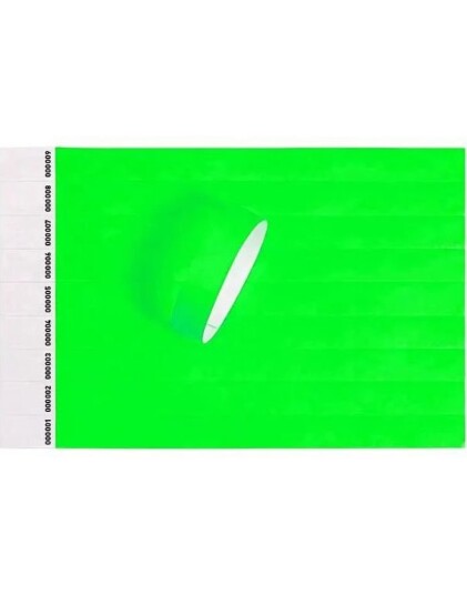 Superkul 100 stk Nummererte Tyvek Festivalarmbånd Entrearmbånd Neon Grønn ALI Tyvek Neon Grønn 2