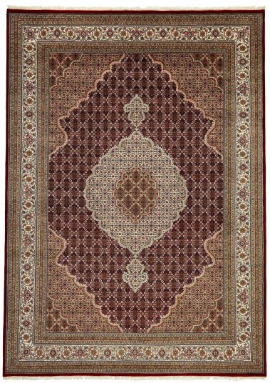 Håndknyttet. Opphav: India Tabriz Indi Teppe 254x354