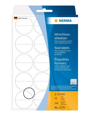 HERMA - security/sealing labels - 240 label(s) - 32 mm round