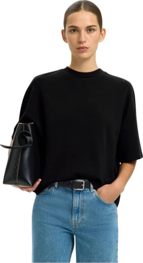 Selected Slfoversized Tenny Tee Noos Black S