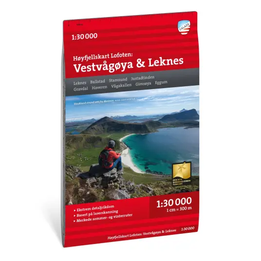 Calazo HØYFJELLSKART LOFOTEN: VESTVÅGØYA LEKNES 1:30.000 NoColor Calazo HØYFJELLSKART LOFOTEN: VESTVÅGØYA LEKNES 1:30.000 NoColor
