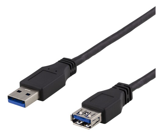 Deltaco USB 3.1 Gen1 Forlengerkabel 3m USB-A Sort