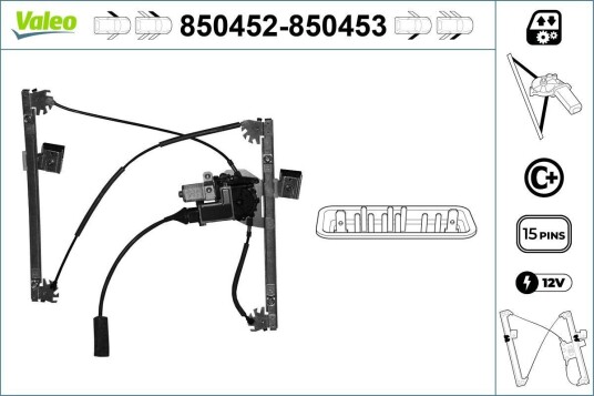 Vindusheis VALEO 850453 Vindusheis VALEO 850453