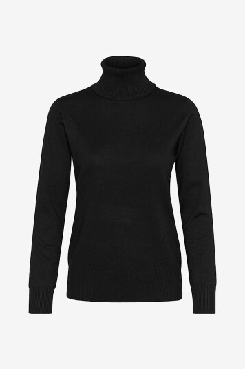 Saint Tropez - Polohals J2046, Roll Neck Sweater - Svart Saint Tropez - Polohals J2046, Roll Neck Sweater - Svart
