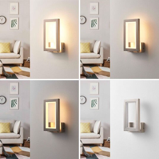 Vegglampe Lucande Heriba dimmbar Grå Stue Metall Moderne 14 25 Grå