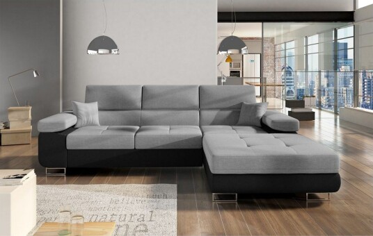 Seksjon Eltap Armando 289x85x203 cm Sawana 05 Sawana 14 Grå Svart Høyre