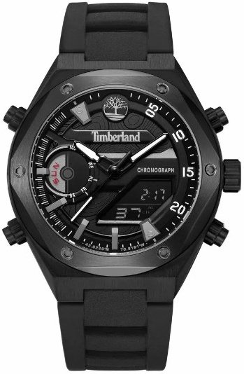 Timberland Herreklokke TDWGP2231401 Abbotville Sort/Gummi Ø45 mm Timberland Herreklokke TDWGP2231401 Abbotville Sort/Gummi Ø45 mm