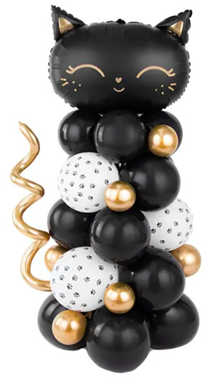 PartyDeco DIY Ballongfigur Katt Svart/Gull