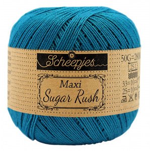 Scheepjes Maxi Sugar Rush Garn Unicolor 400 Petroleumsblå