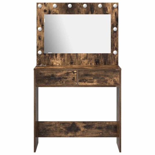 Dressingbord med LED lamper Røkt eik 78.5x41x135 cm Dressingbord med LED lamper Røkt eik 78.5x41x135 cm