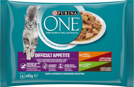 Purina One Våtfôr Difficult Appetite Sparepakke Og Kylling Kalkun 16 X 85 G