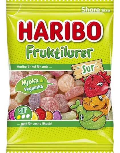Haribo Fruktilurer Sure Vingummi 75 gram