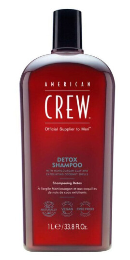 American Crew Detox Sjampo 1000ml - Vegan, Eksfolierende og Fuktighetsgivende