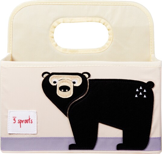 3 Sprouts Diaper Caddy Black Bear