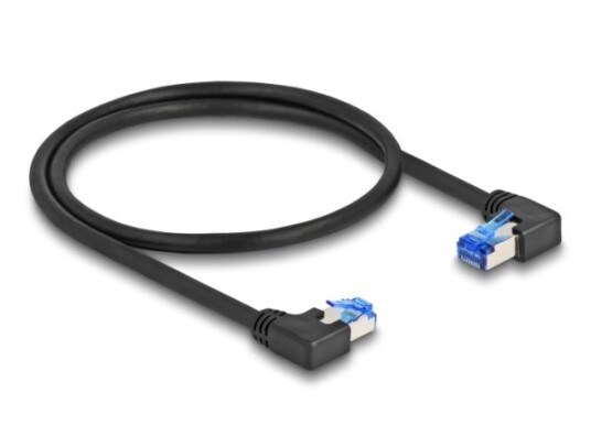 Delock Rj45 Nettverkskabel Cat.6A S/Ftp Høyre / Venstre Vinklet 0,5 M Svart