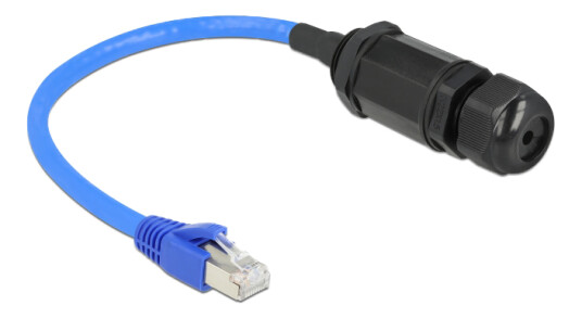 Delock Cat.6 Vannavstøtende RJ45 Kobleledning 0.25 m SF/UTP Blå