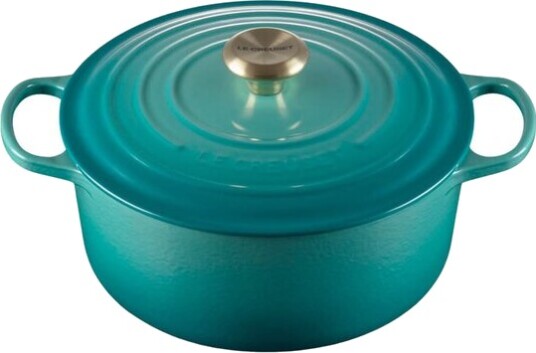 Le Creuset Signature støpejernsgryte rund 26 cm 5,3L Bleu Riviera Le Creuset Signature støpejernsgryte rund 26 cm 5,3L Bleu Riviera