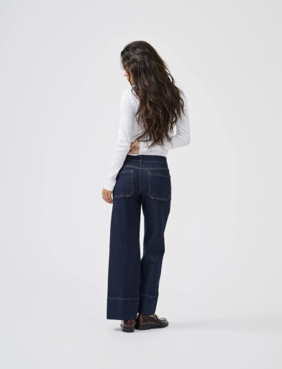 ONLY Onlmadison Hw Do Bt Crp Wd Dnm Gua85Noos   Navy   M x 32