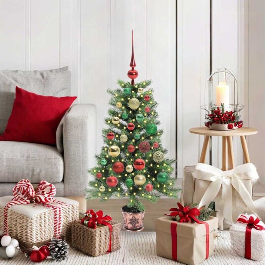  Juletre med 150 LED med stativ grønn 90 cm PE