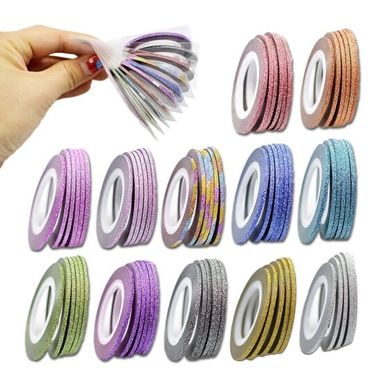 Glitter striping tape negle tape