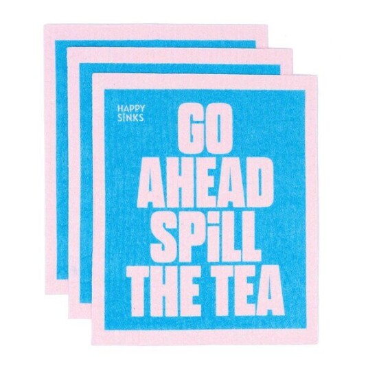Happy Sinks Oppvaskklut Spill the tea 3 stk Happy Sinks Oppvaskklut Spill the tea 3 stk