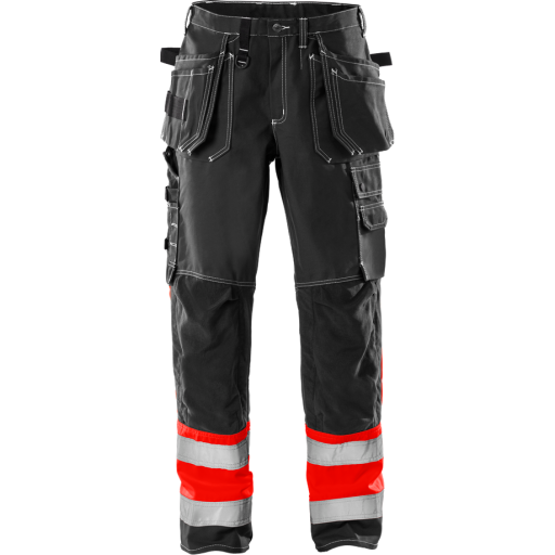 Fristads Hantverkarbyxa 247 Fas, Klass 1 Varsel Röd/svart C58 Fristads Hantverkarbyxa 247 Fas, Klass 1 Varsel Röd/svart C58